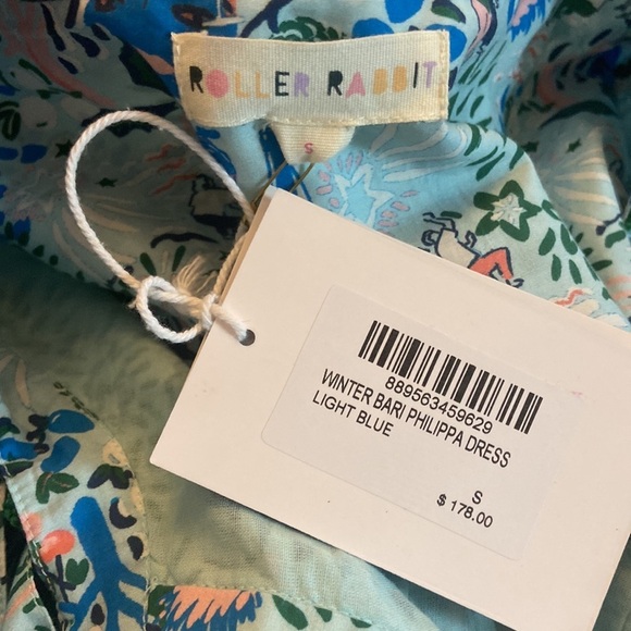 Roller Rabbit Winter Bari Philippa Dress Light Blue Winter Solstice Print S NEW - Picture 3 of 7